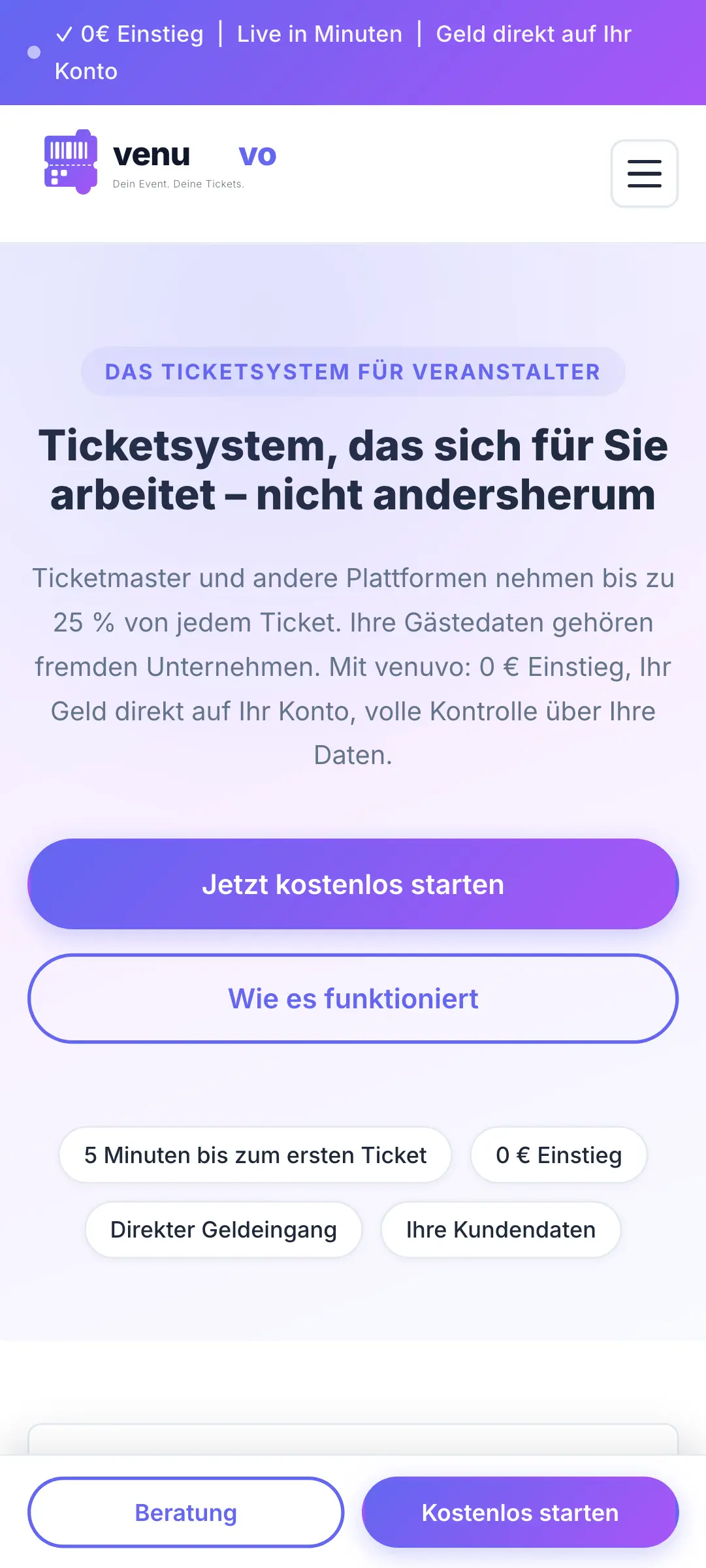 App – Startseite mit Branding